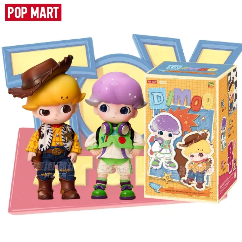 POP MART New Dimoo World X Pixar Toy Story Series 1/8 Action Figure Blind Box Cute Desktop Toy Model Collectible Festival Gifts