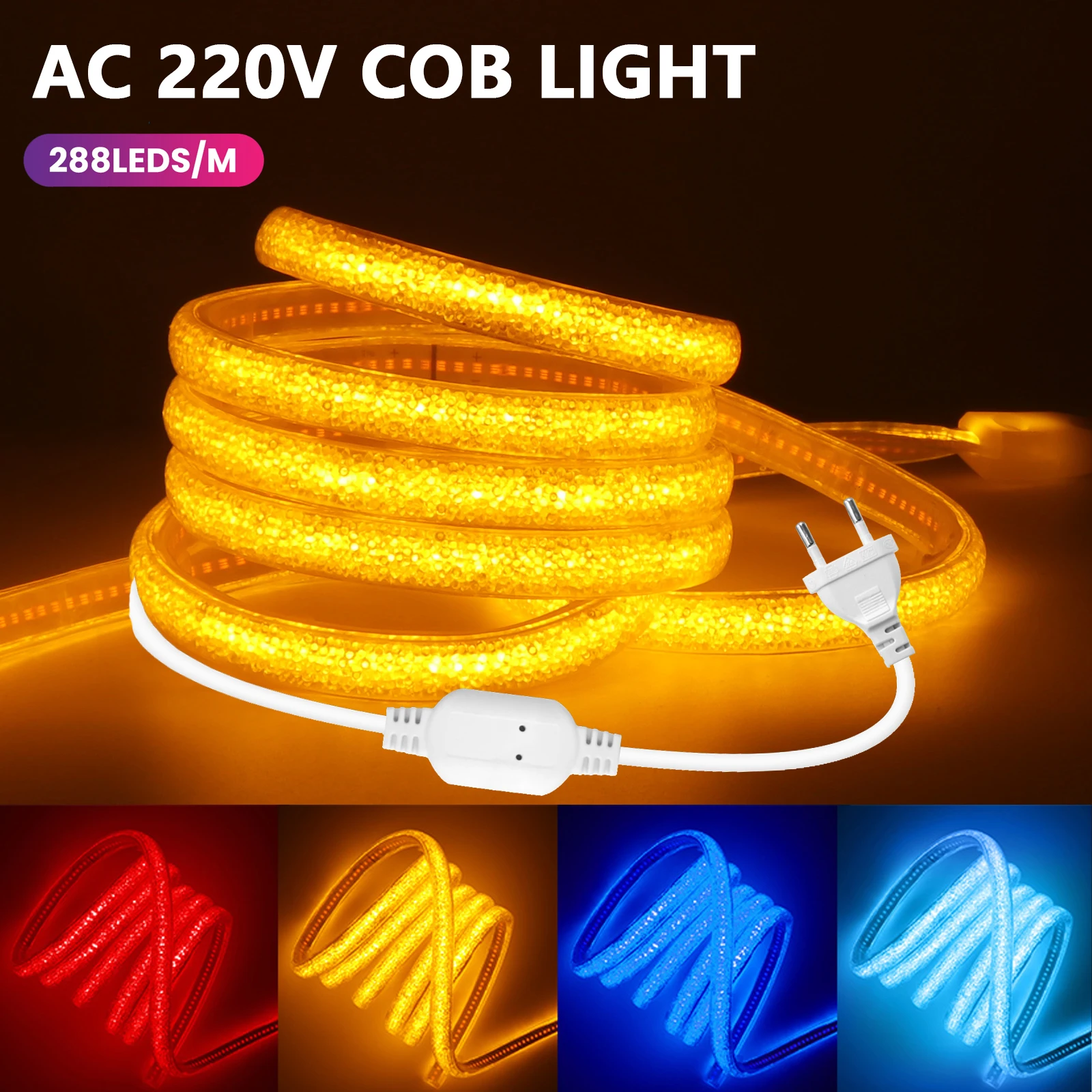 288 LEDs COB LED Neon Light Strip Beach Resort Palm Tree Outdoor Trunk Wrap Crystal Decor White Blue Red Green 220V EU UK Plug