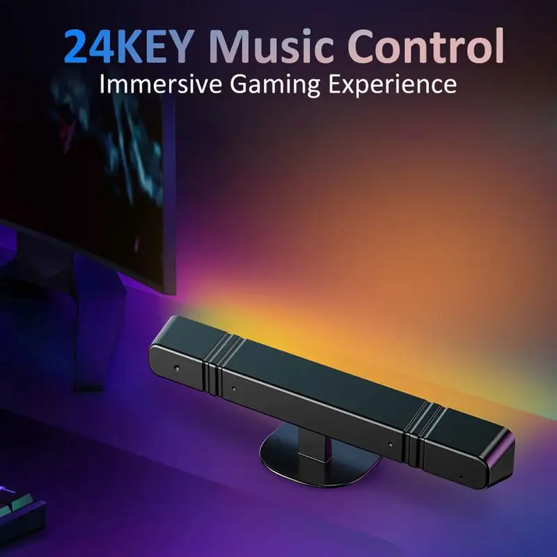 Luci a LED per giochi da scrivania Lampada d'atmosfera intelligente per telecomando da tavolo Cambia colore Musica Illuminazione ambientale RGB per PC Room