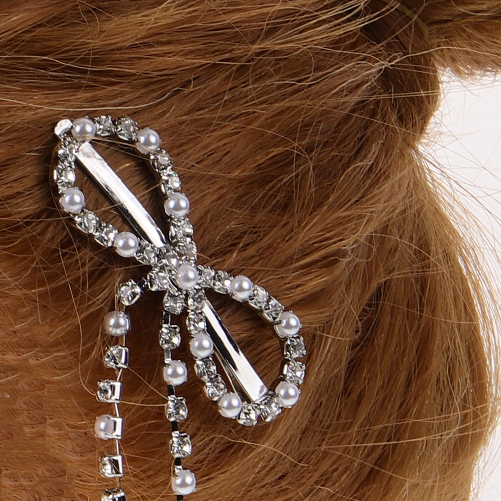 

2pcs Bow Clip Rhinestone Small Metal Hair Barrettes Lightweight Decorative Clips For Women Girls Daily Party Use Kawaii