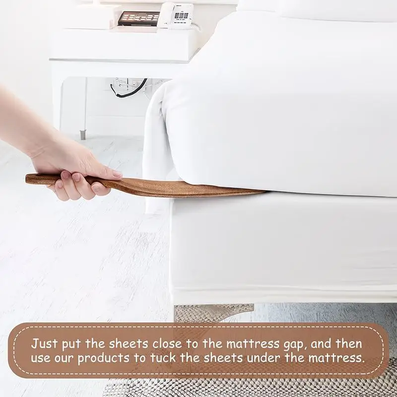 ~1/2pcs Wood Mattress Lifter For Changing Bed Sheets And Skirts Bed Skirt Tuck Tool Protect Your Back And Hands Housework Tool
