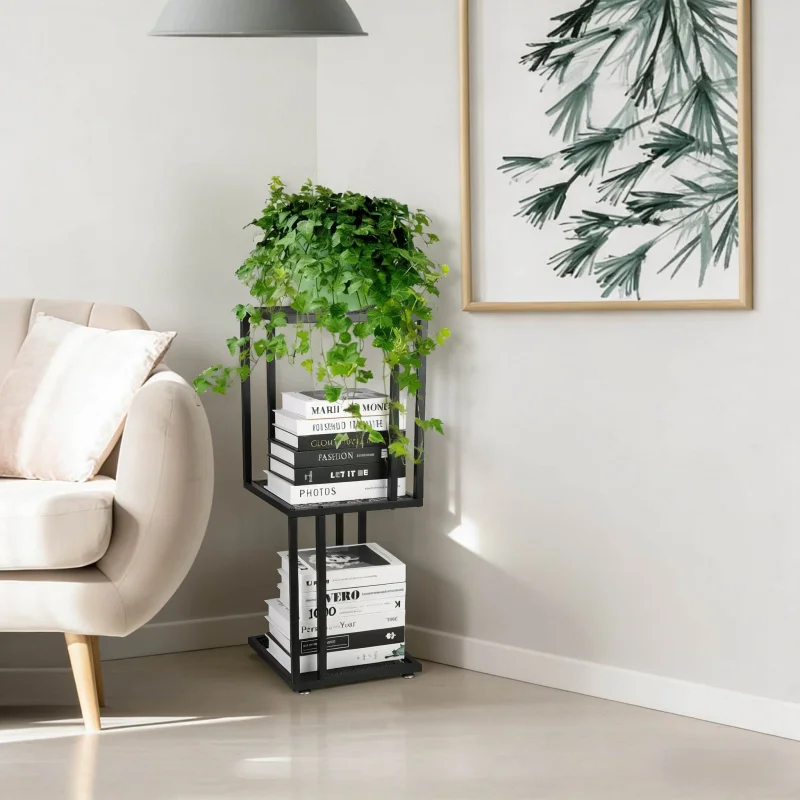 

2Floor-standing Metal Flower Pot Stand Indoor and Outdoor Universal for Green Plants and Succulents Living Room Bedroom Balcony