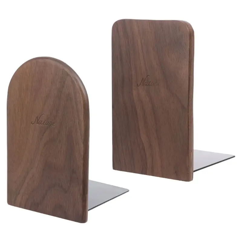 

Walnut Wood Desktop Desktop Office Home Bookends Book Ends Stand Holde