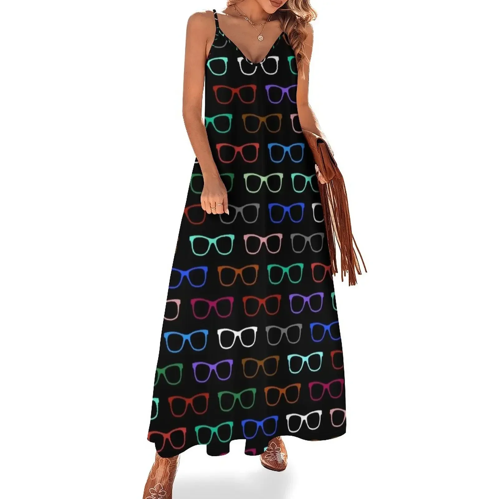 

Hipster Colorful Eyeglasses Pattern II Sleeveless Dress women's summer dresses 2024 loose women's dress Dress