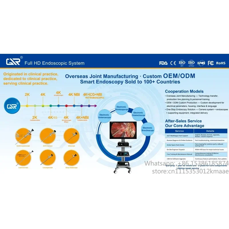 Advanced HD Reusable Flexible Bronchoscope with USB Interface and Integrated Light