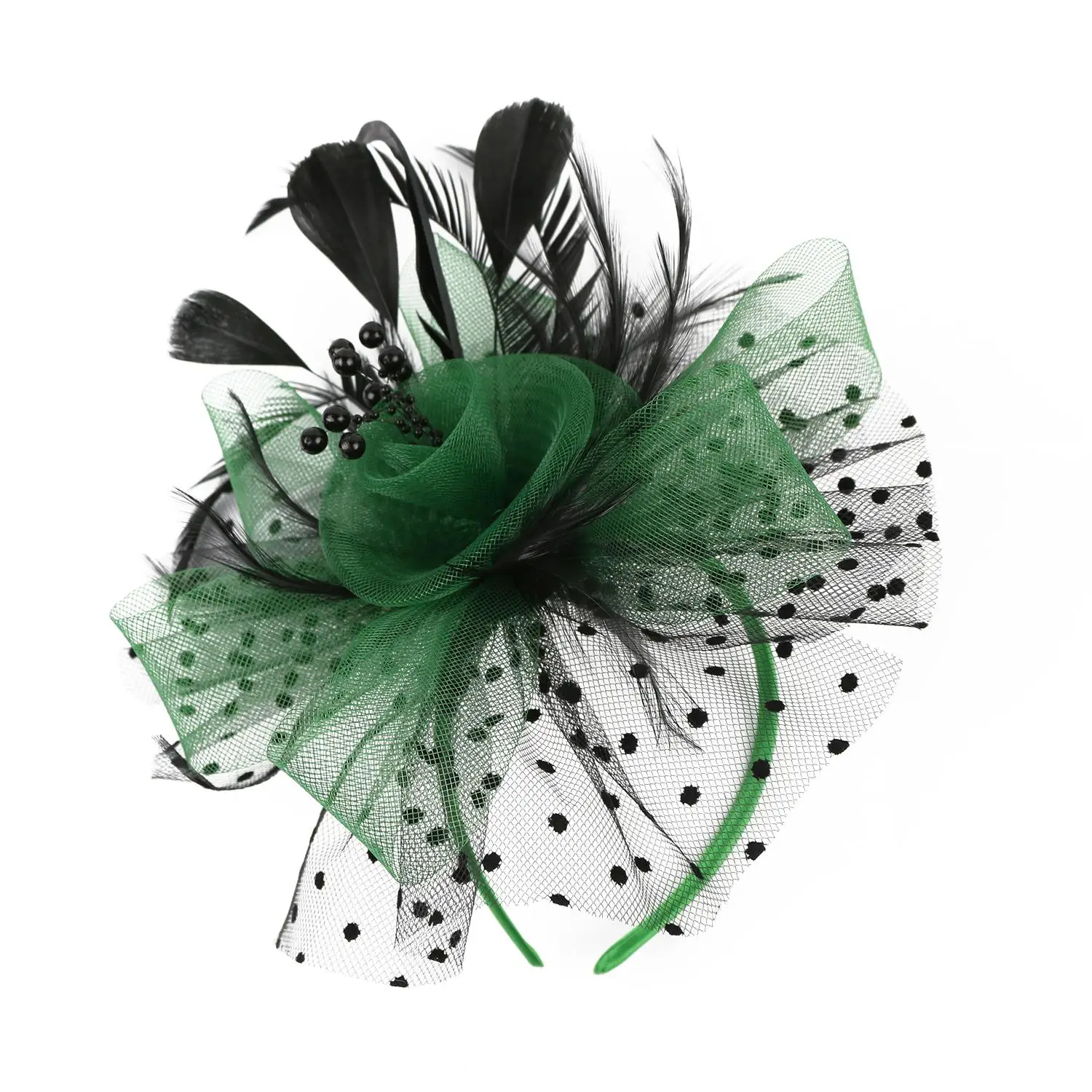 Women Girls Hair Fascinators Wedding Mesh Flower Fascinator Hat Feathers Hair Clip Tea Party Headband Alice Headband Clip