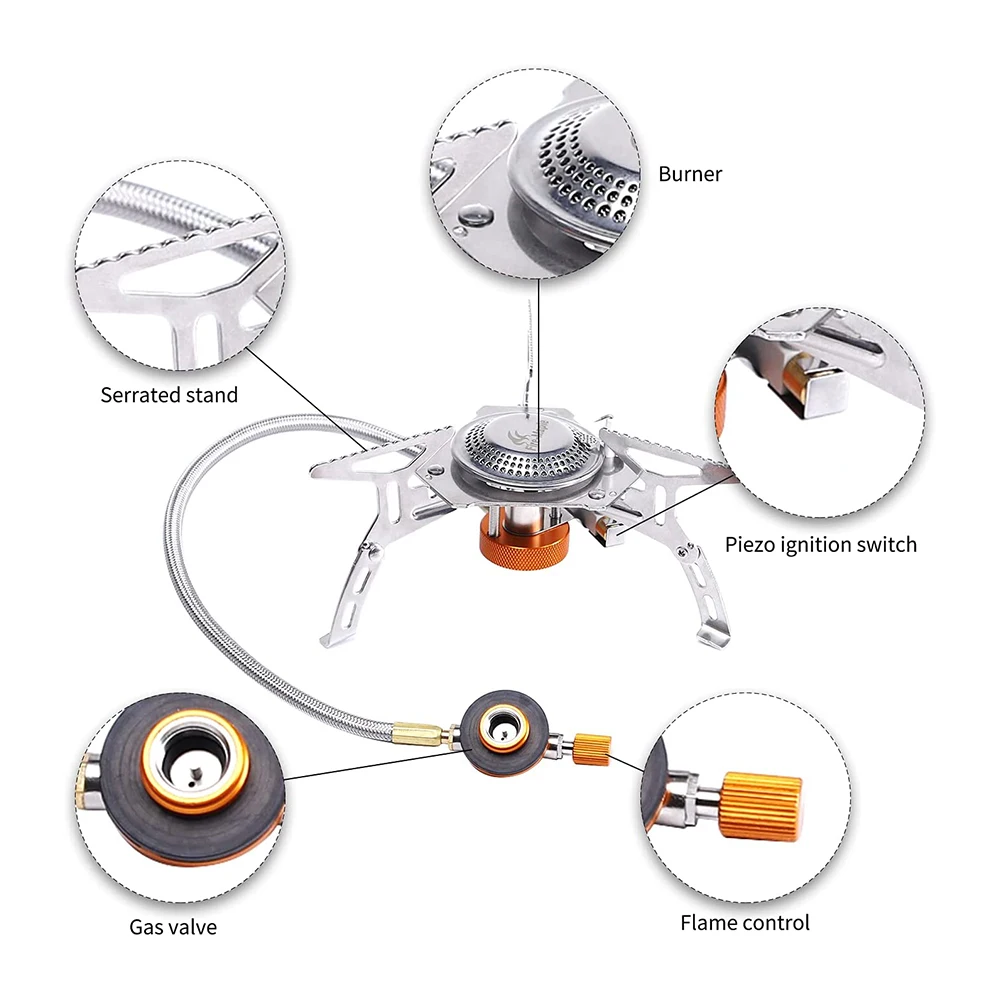 Quemadores de Gas de arce para exteriores, estufa de Gas portátil compacta, cocina ligera dividida, FMS-105, equipo de Camping, 3000W