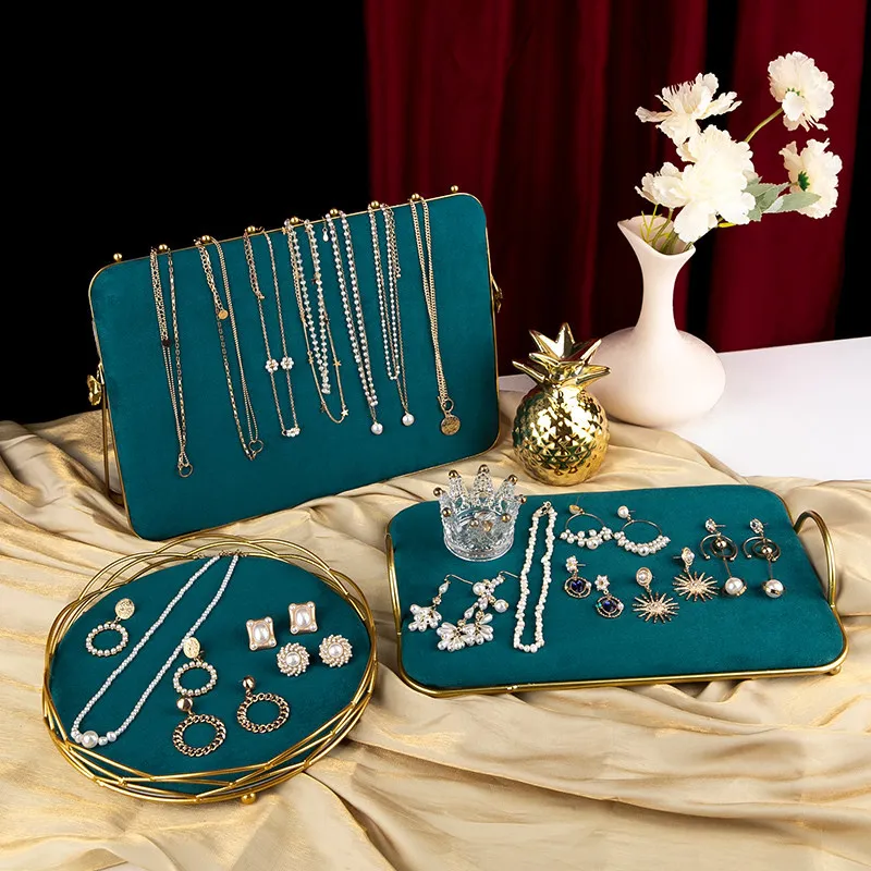 velvet-mannequin-jewelry-display-stand-necklace-holder-with-earring-board-ring-tray-boutique-counter-showcase-prop