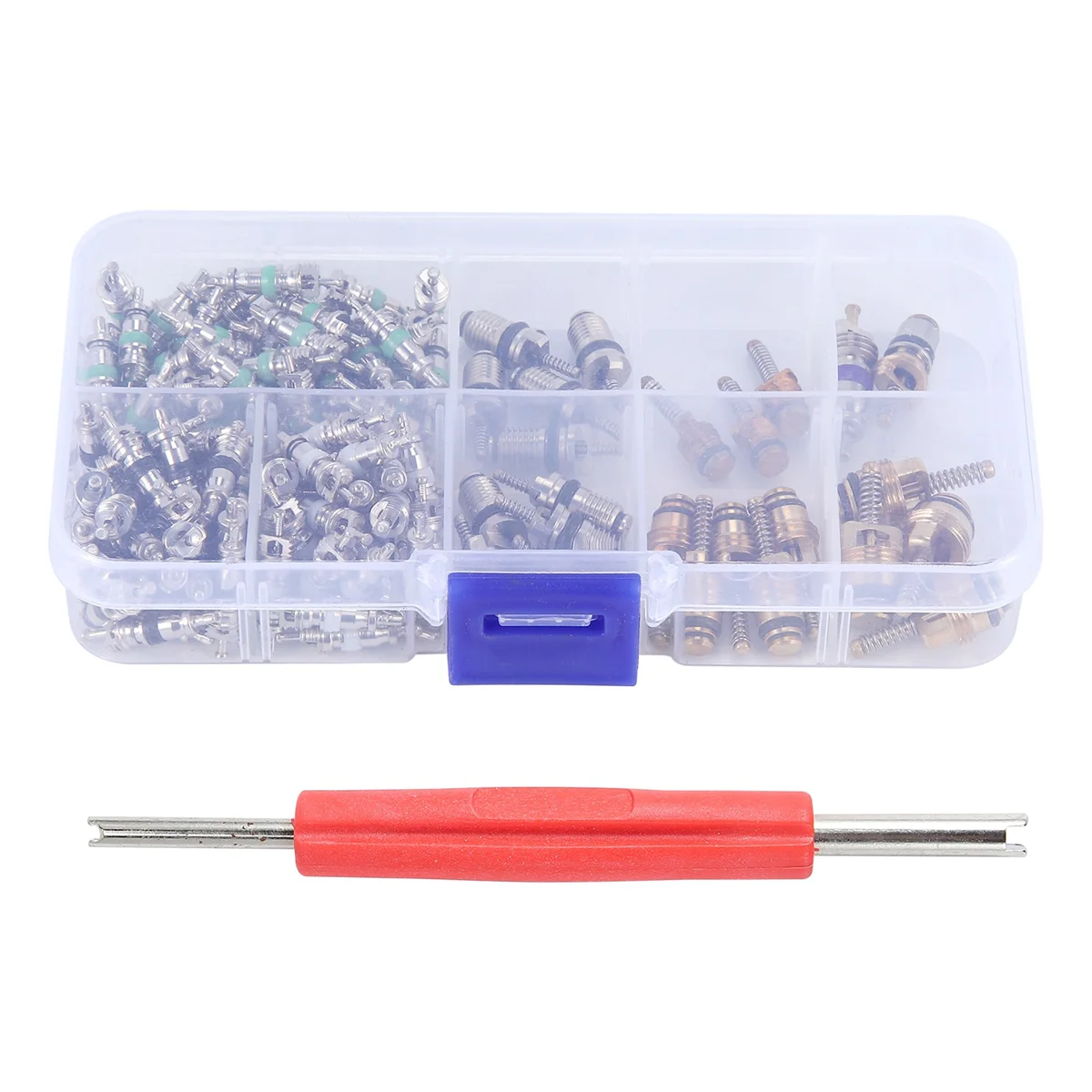 135 Pcs Auto Air Conditioning A/C Valve Core R134 Remover Assortment Kit For