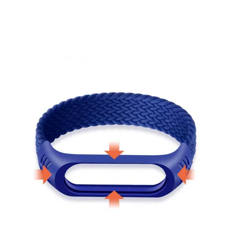 Arco-íris Braid Nylon Pulseira para Xiaomi, Pulseira Confortável, Mi Band 6, 5, 4, 3, Smartwatch, Moda