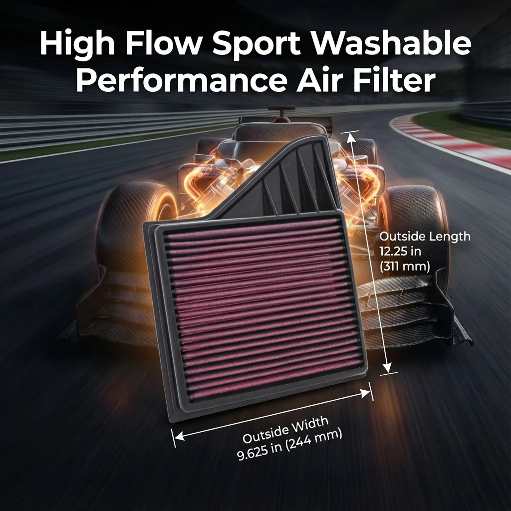 

for Ford Mustang S197 3.7L V6 4.6L V8 5.0L V8 Boss 302 GT 2010-2014 High Flow Sport Washable Performance Air Filter 33-2431