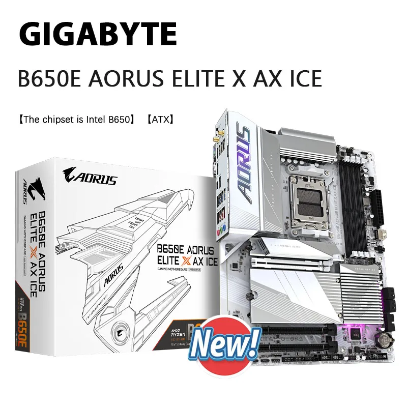 

GIGABYTE B650E AORUS ELITE X AX ICE New Motherboard AMD B650 ATX AMD Socket AM5