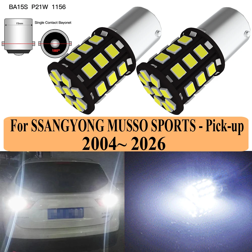 2 Piezas de Luces LED Canbus 1156 BA15S P21W para Reversa, Lámpara de Respaldo 7506 R5W R10W, Bombilla de Diodo Trasera de 12v para SSANGYONG MUSSO SPORTS 2004~2026