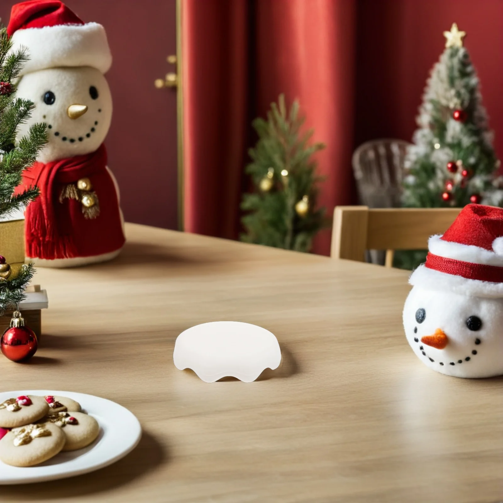 4 силиконовые крышки для чашек, многоразовые, с рождественским дизайном