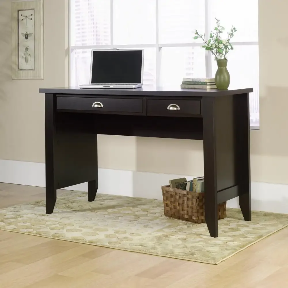 Modern Wood Computer Desk with Keyboard Shelf and Storage Drawer Jamocha Wood Finish Home Office Furniture Solution Work