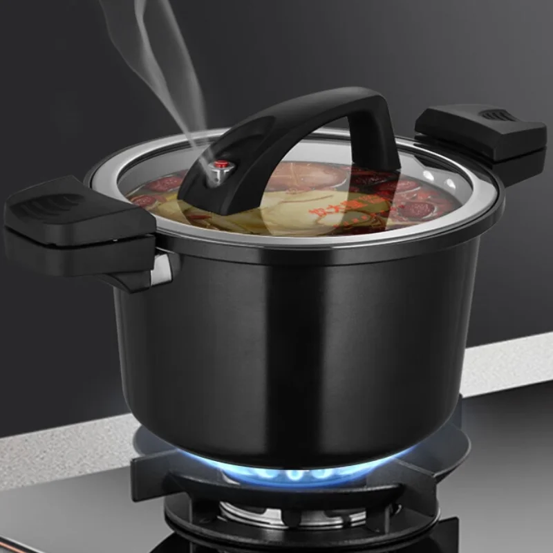 Efficient Non-stick Micro Pressure Cooker for Soup and Stew, 6L Ideal for Electric and Gas Stove