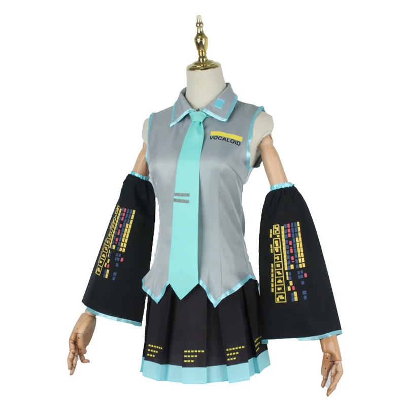 Anime Halloween Kostüm Zubehör Miku Cosplay Kostüm Midi Kleid Anfänger Zukunft Miku Cosplay Perücke Requisiten Geschenk