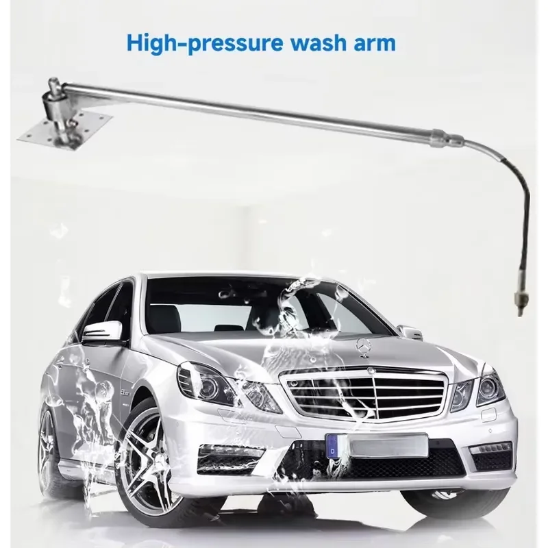 High Pressure Stainless Steel Car Wash Water Gun Retractable Swing Arm Cleaning Tool for Vehicle Exterior Maintenance