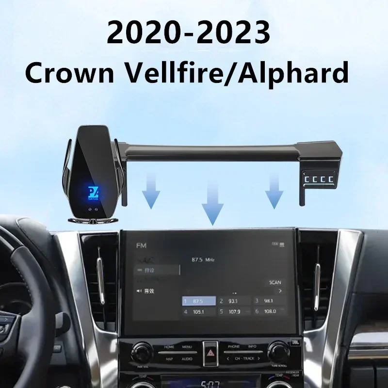 2020-2023 For Toyota Crown Vellfire Car Screen Phone Holder Wireless Charger Navigation Modification Interior 10.5 Inch Size