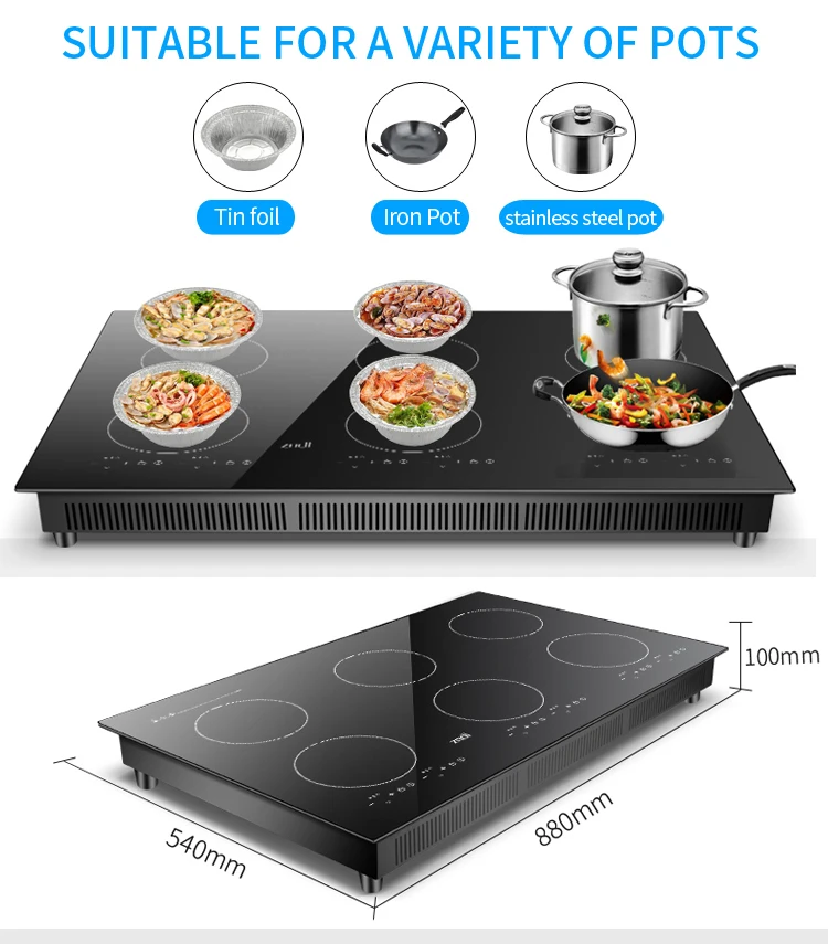 Factory Cheap Price Quality Electrical Kitchen Appliances Slim 6 Burner Induction Cooker Cooktop