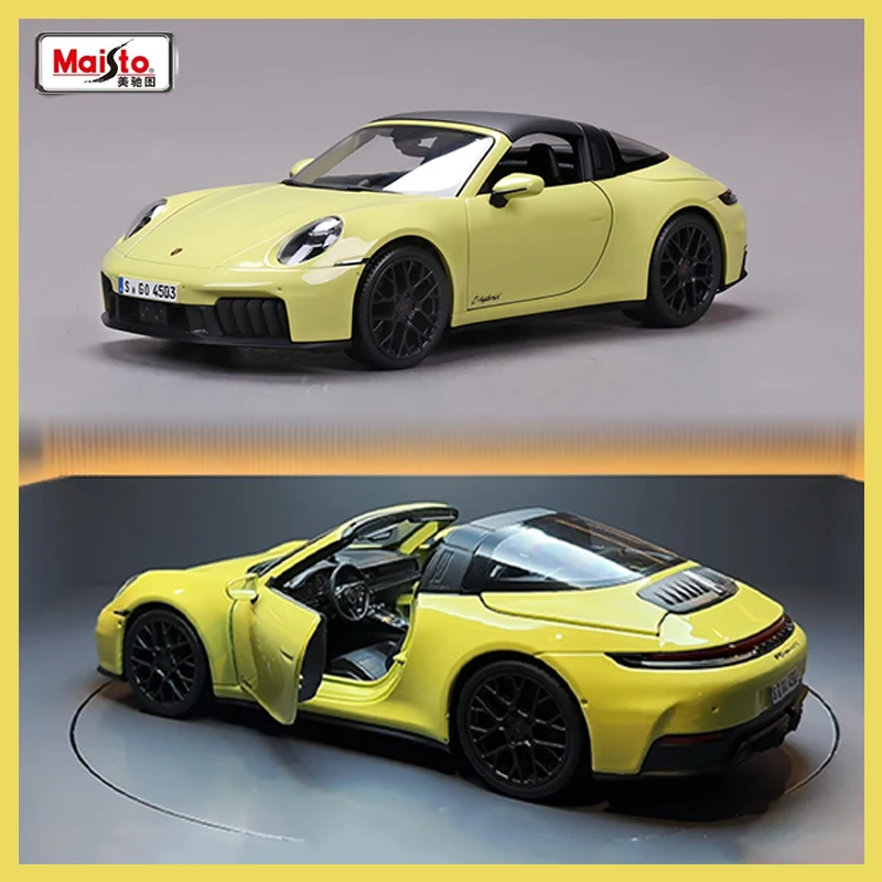 

New In Stock Maisto 1:18 Porsche Targa 4 Gts Alloy Miniature Diecast Model Removable Roof Porsche Roadster Model Toys Kids Gift