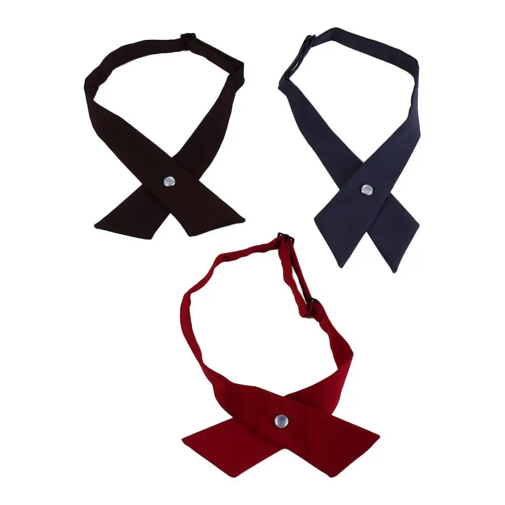 Cute Wedding Solid Color Shirt Accessory Uniform for School Costume Ribbon Tie Cross Bow Tie Neck Ties Cravat JK Bow Tie