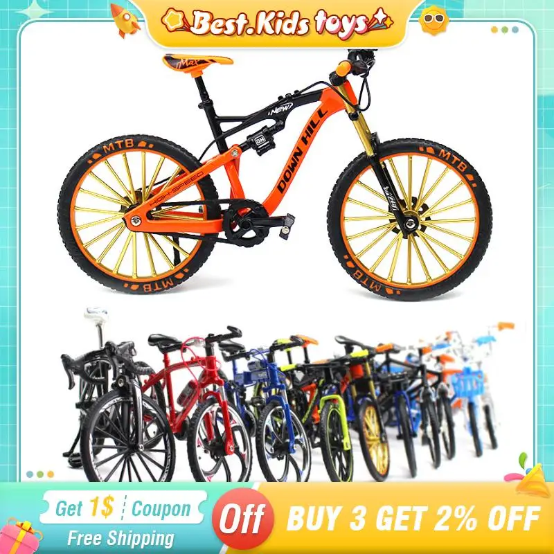 1/10 Mini Alloy Racing Bicycle Model Mountain Bike Creative City Metal Bicycles Kids Toys Collection Decoration Boys Girl Gifts