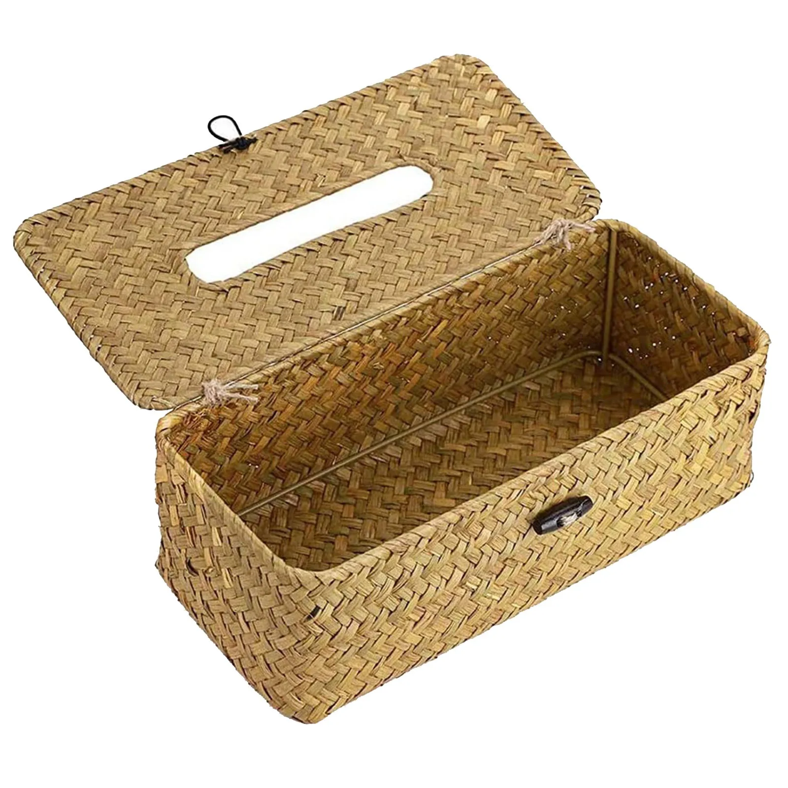 New Rattan Tissue Box Home Decoration Handmade Desktop Tissue Rattan Tissue Box For Barthroom,home,hotel And Office