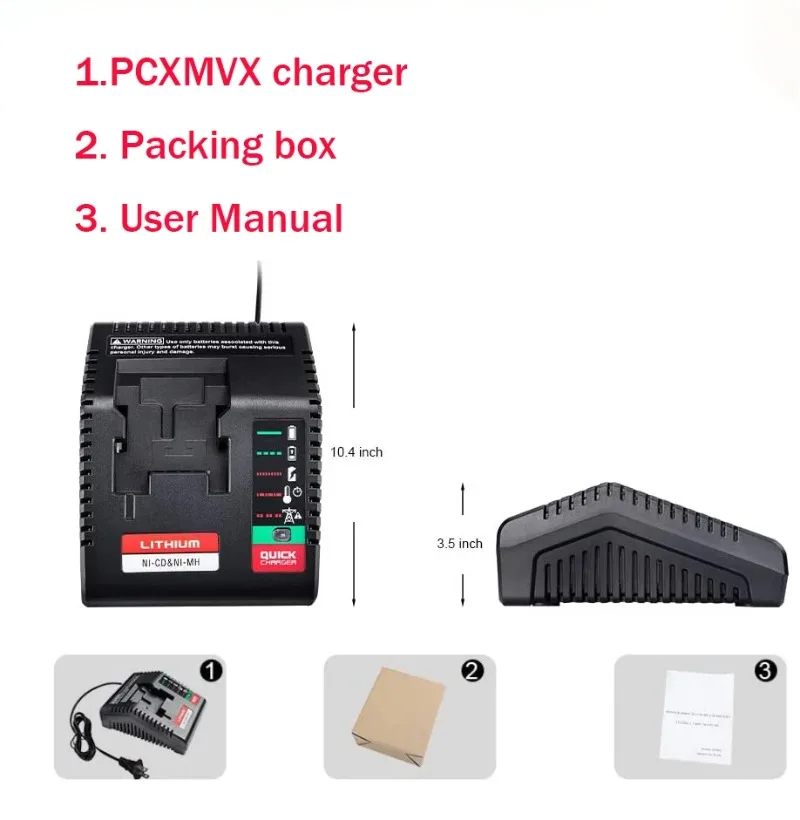 PCXMVC PCMVC PCLMVC Battery Charger For Porter Cable 18V Lithium Ion&Ni-Cd&Ni-MH PC18B PC18BL PC18BLEX PC18BLX PCC489N