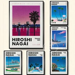 Hiroshi Nagai Vaporwave Japan Beach City Summer Wall Art Canvas Painting Prints Wall Pictures Nordic Living Room Decor Posters