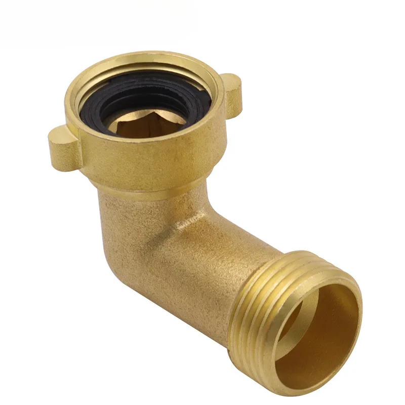 

90-Degree Hose Elbow Connector Durable Brass Design for RV Water Hoses Easy Grip for Effortless Handling, Perfect for RV Water