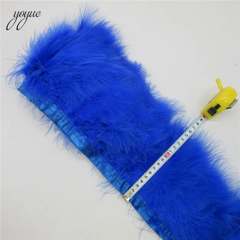 YOYUE 10Yards/lot Fluffy Marabou Feather Trims Fringe 6-8inch Turkey Feathers for Crafts Ribbon Boa Clothing Wedding Decoration