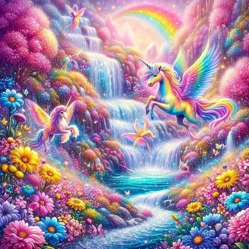 

PhotoCustom 5D DIY Diamond Painting Pink Landscape Diamond Embroidery Cross Stitch Animals Mosaic Needlework Decor For Home