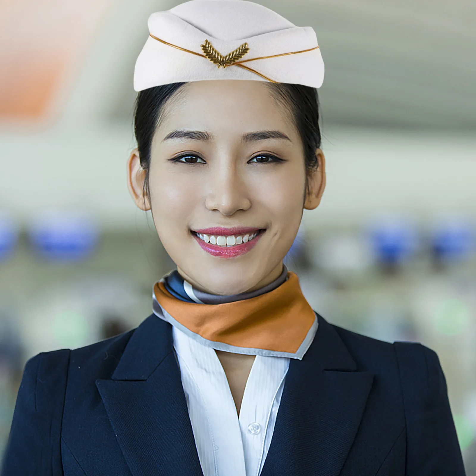 

Cosplay Accessories Beige Stewardess Hat One Size Elegant Airline Design Comfortable Warmth Retaining Ideal for Costume Dressing