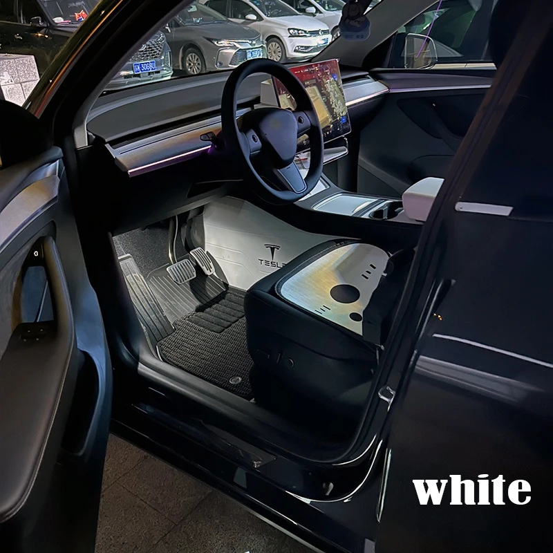 Für Tesla Model Y/YL Juniper Zubehör Innenausstattung Schutzpolster Model 3 Highland Weiße Ledermatten 2 Stück Cockpit 2 Seiten – Detail 6