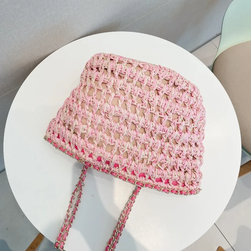 NEW 2023 Summer Big Straw Bags for Women Beach Bags  Woven Handbags Travel Shopper Casual Resort Style Shoulder Side Bags