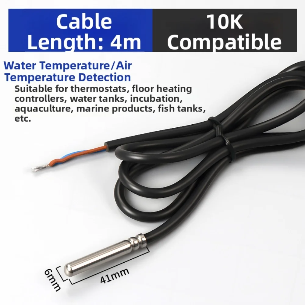 Waterproof resistance temperature sensor with stainless steel probe for air source and water tank temperature monitoring