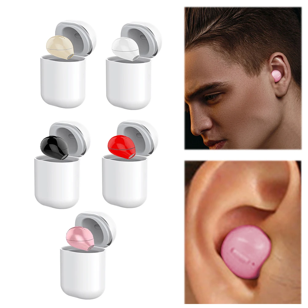 Bluetooth-Compatible 5.0 Invisible Single Headphone with Charge Case 7 Hours Long Battery Life for Running Gym Workout