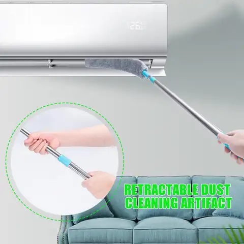 Telescopic Extendable Long Handle Mop with Bendable Head Flexible Cleaning Duster Brush Microfiber Duster Appliance Clean Tool