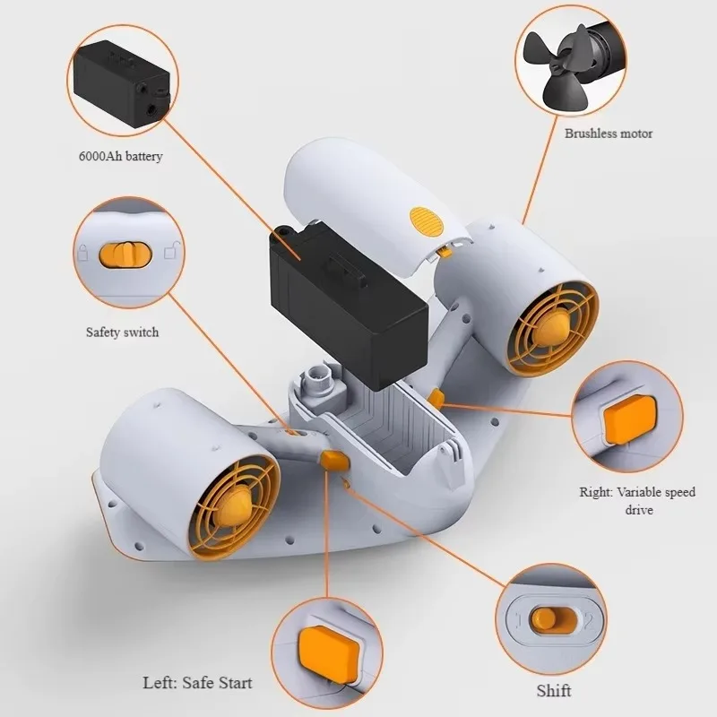 

Dual Motors Underwater Propulsor Scooter 2 Gear 60 Mins Smart Diving Snorkeling Sea Scooter Underwater Scooter for Adults