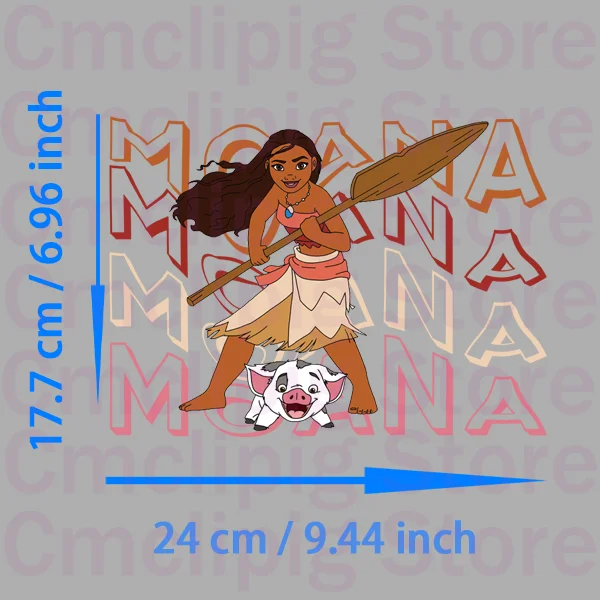 Disney Princess Moana patches thermocollant vinyl stickers Ironing applications