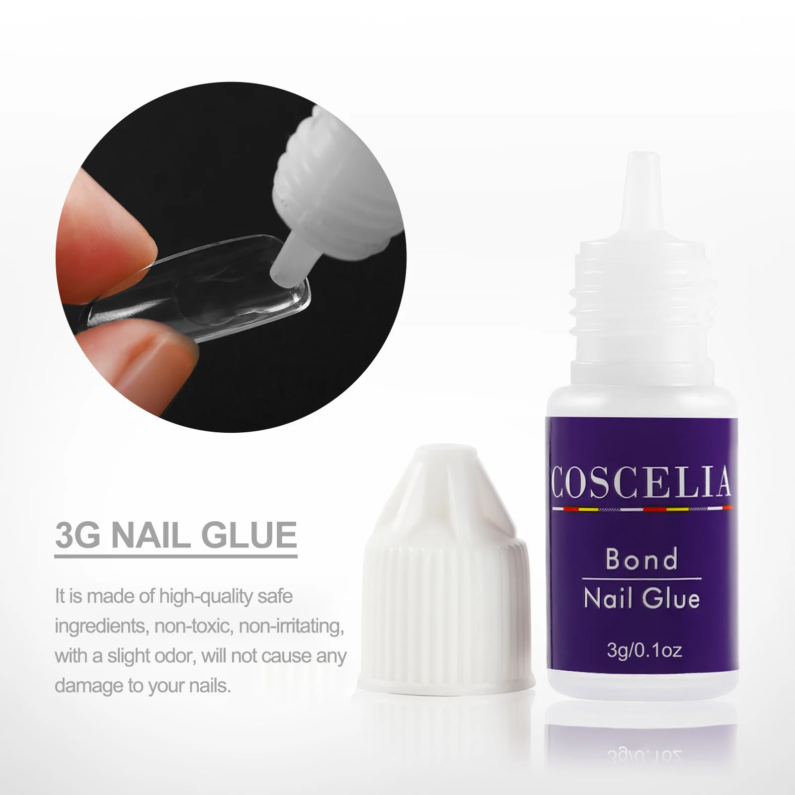 COSCELIA 3/5/10/15/20PCS Nail Glue 3g Small Size Fake Nail Glue for Nail Art