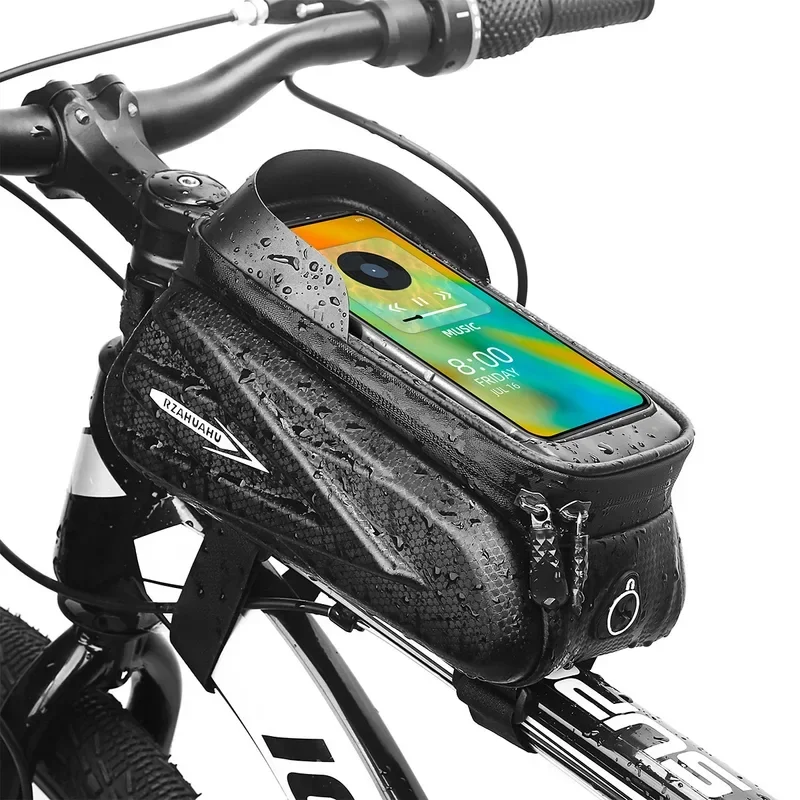 

Phone Hard Case Top Tube Bag Large Capacity Waterproof Reflective Mtb Road Bicycle Saddle Bag Head Bag Front Beam Bag