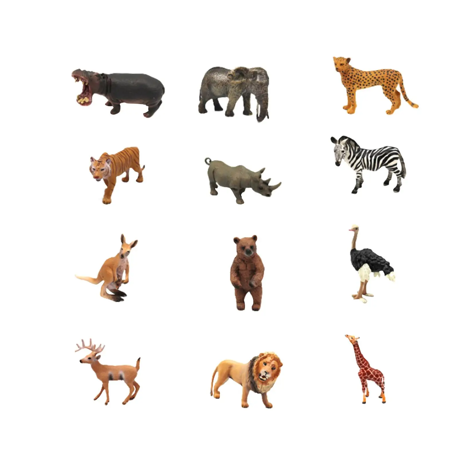 

12 Pieces Zoo Animals Figurines for Creative Play Desktop Decoration Holday