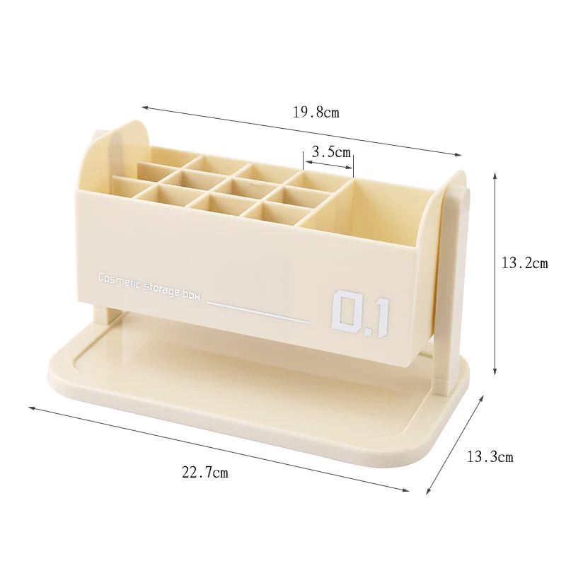 กล่องเก็บ kuas Rias หมุนได้360 ° กล่องเก็บแปรงเครื่องสำอางที่เก็บลิปกลอสแปรงสำหรับแต่งหน้าถังใส่ peralatan Rias