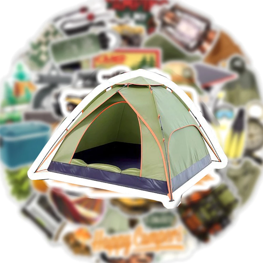 

10/30/50pcs Cool Outdoor Adventure Camping Stickers Cartoon Forest Hiking Decals for Suitcase Bike Laptop Waterproof Sticker Toy