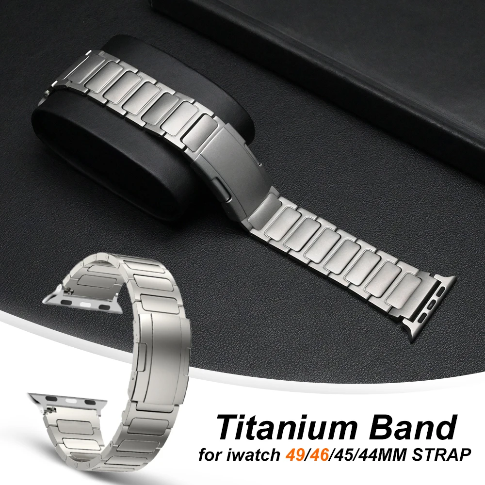 

Мужской титановый ремешок для Apple Watch Band Ultra2 49 мм Серия 10 46 мм Роскошный браслет Correa для Iwatch 9 8 7 45 мм 6 5 4 Se 44 мм