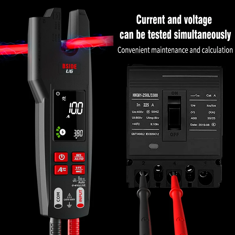 

TK HOT BSIDE U6 Clamp Meter Fork 600A AC DC Pliers Ammeter Auto Digital Multimeter Current Hz Electrical Tester Detection Voltme