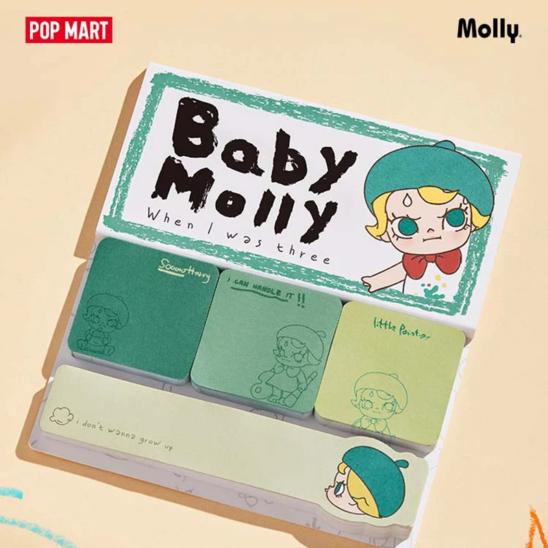 POPMART BABY MOLLY When I Was Three Series of Sticky Note Combination Stationery Peripheral