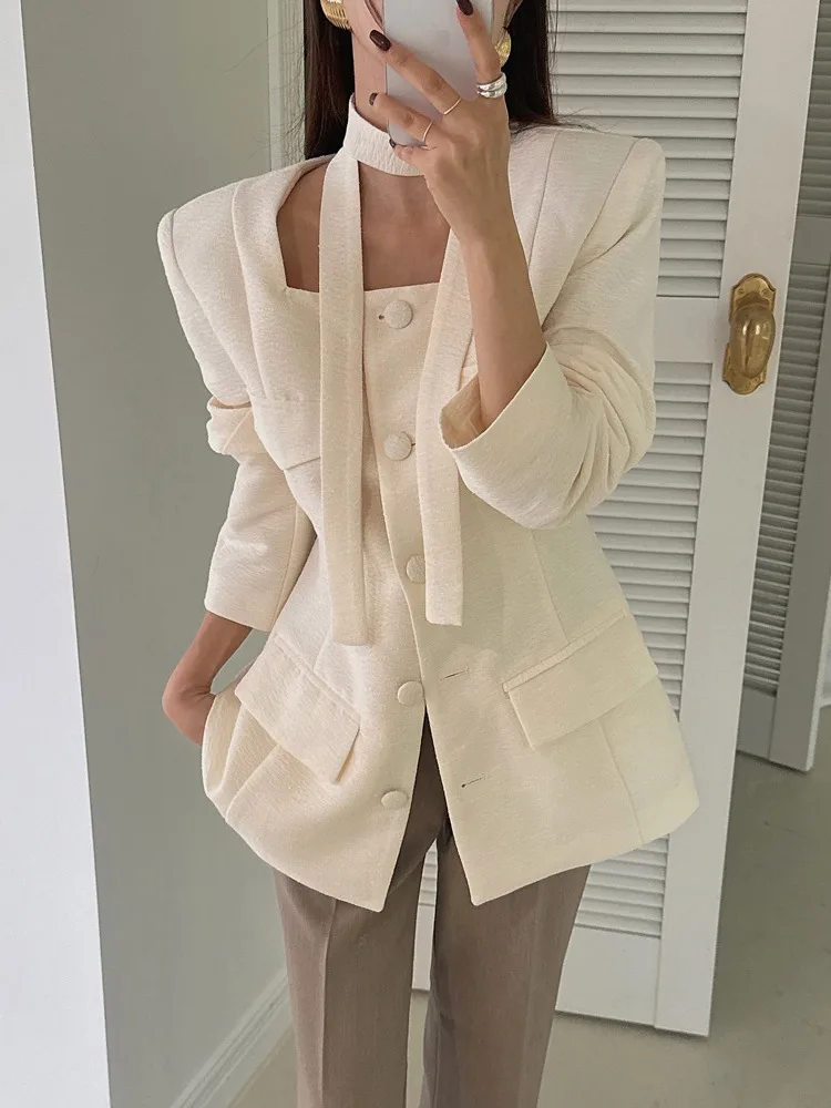 

Ele Chic, твидовый комплект из джата и юбки на одной пуговице, женская весенне-осенне-зимняя модная верхняя одежда, красивый костюм-двойка